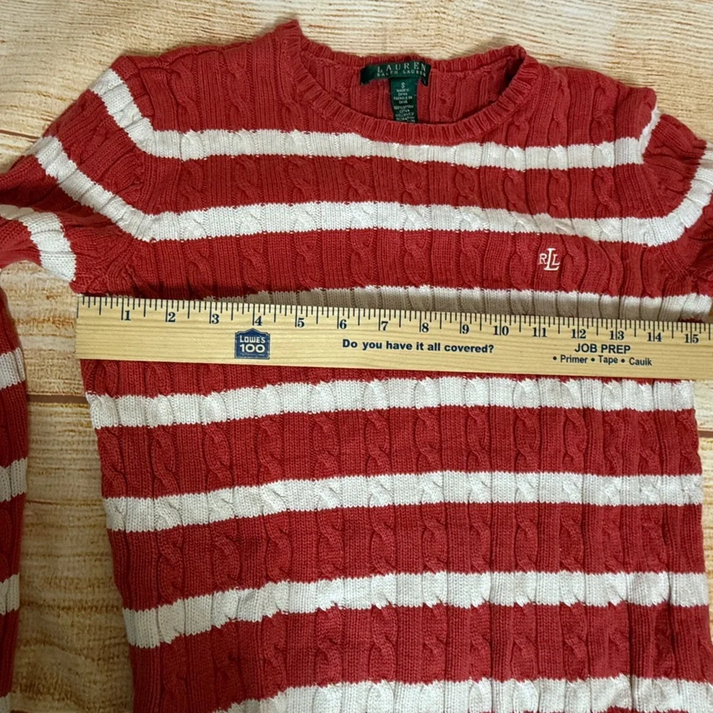 Lauren‎ Ralph Lauren Cable Knit Long Sleeve Sweater Size Small FLAWED